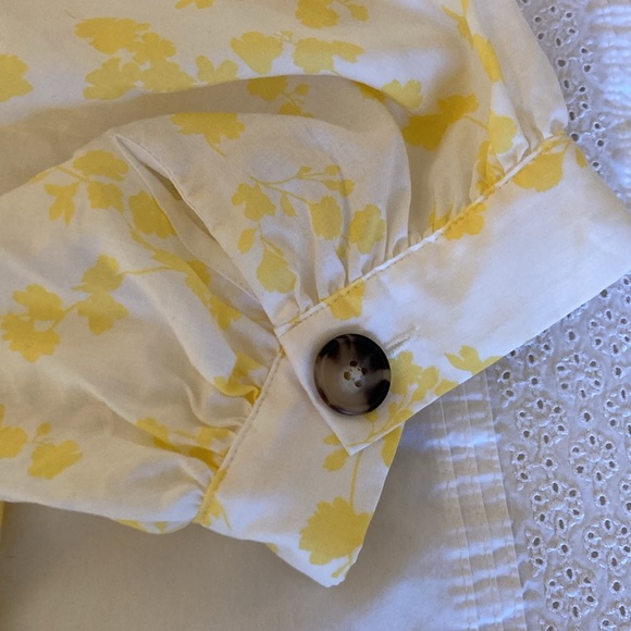 ANN TAYLOR White and Yellow Blouse - Picture 4 of 5